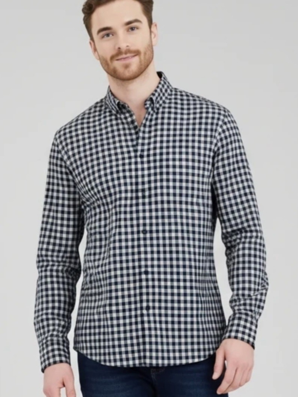 Patagonia Mens Size Small Navy and White Button-Down Shirt 70% Organic Cotton